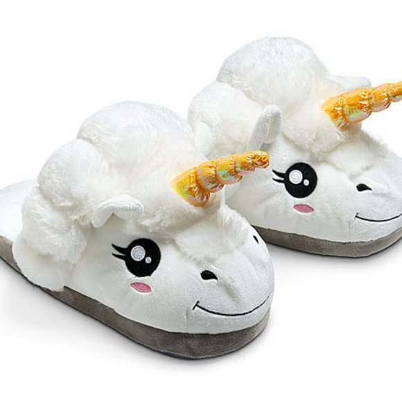 Unicorn Plush Adult Slippers - Picture 1 of 5